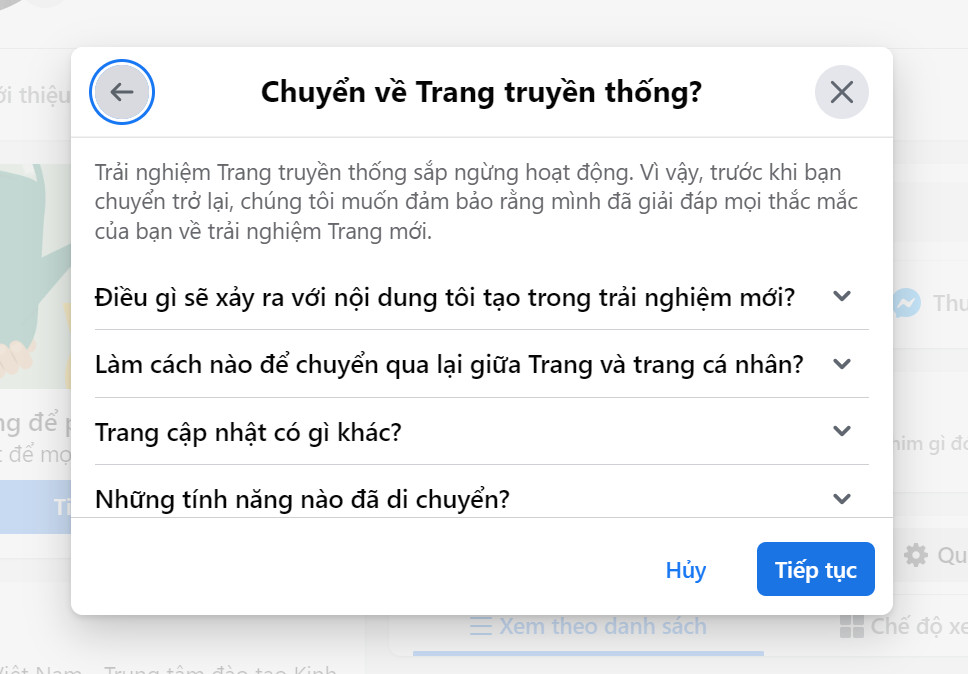 Cách chuyển page profile về page thường nhanh nhất