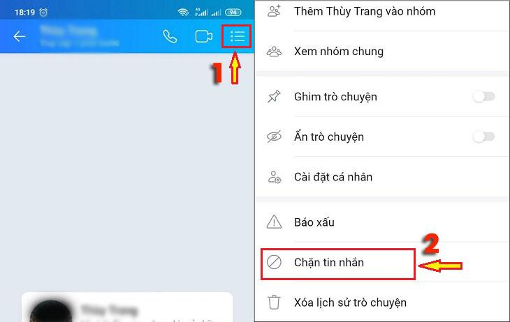 cách chặn tin nhắn zalo 7