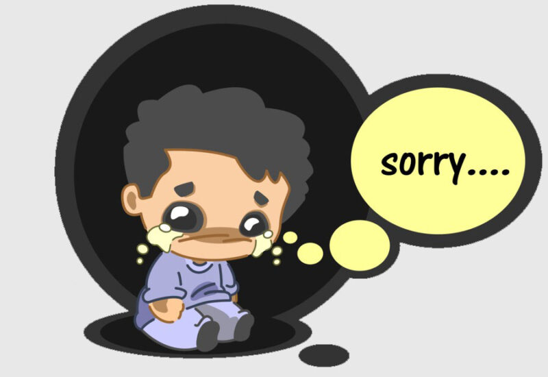 Ảnh chibi buồn tủi òa khóc muốn nói sorry