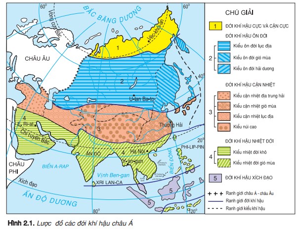 Lý thuyết khí hậu châu Á Địa lí 8</>