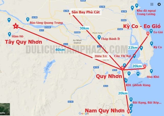 bản đồ du lịch quy nhơn