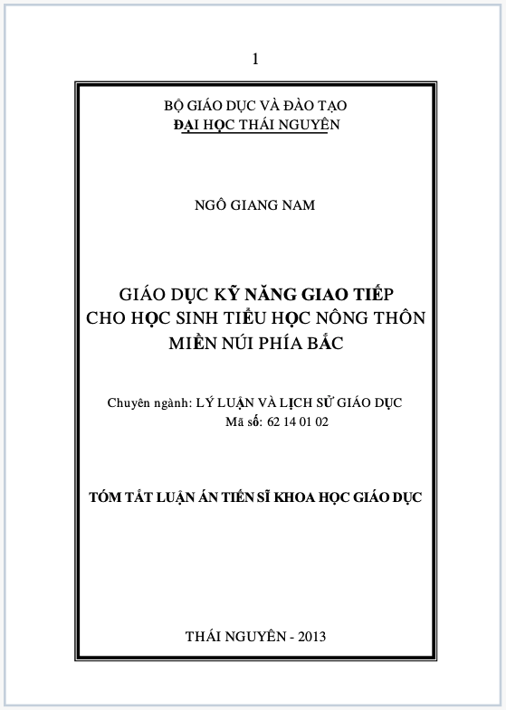 Giáo dục KNGT cho học sinh tiểu học nông thôn miền núi phía Bắc