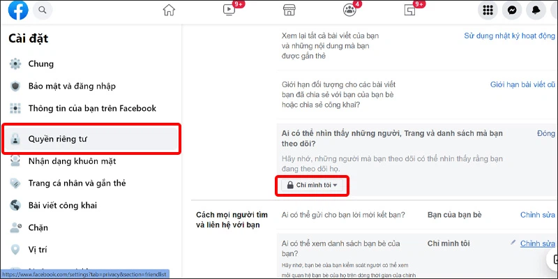 ẩn người mình đang theo dõi trên Facebook bằng máy tính bước 3