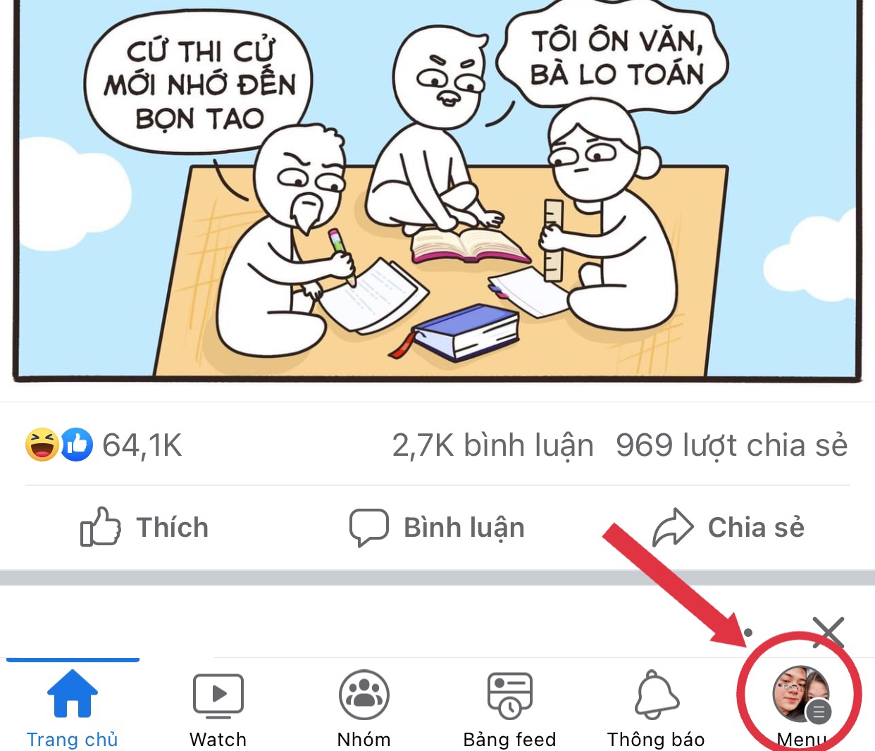 Ẩn người theo dõi trên Facebook bằng điện thoại bước 1