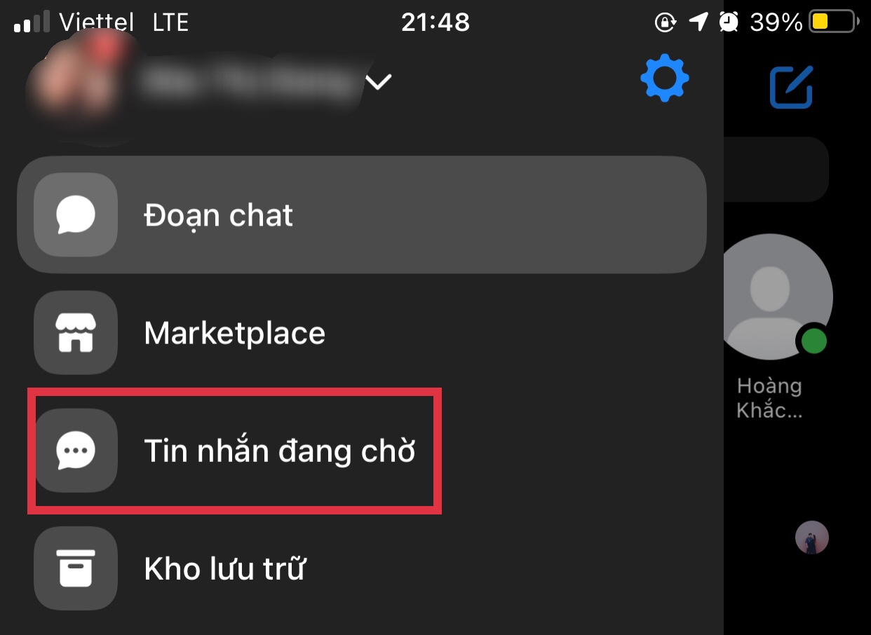 Bạn nhấn vào mục “Tin nhắn đang chờ” để xem những cuộc hội thoại đang chờ.