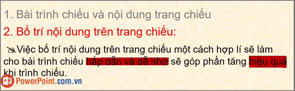 Tô màu cho nội dung