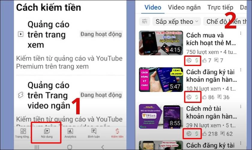 cách bật kiếm tiền từ youtube trên điện thoại