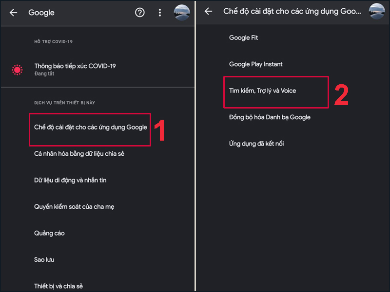 Chọn ứng dụng Google để tìm trợ lý Google