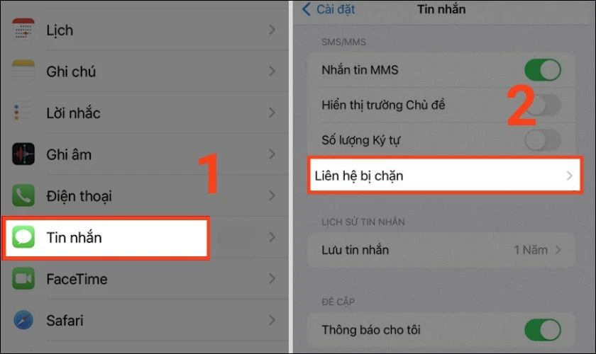 Chặn từng liên hệ