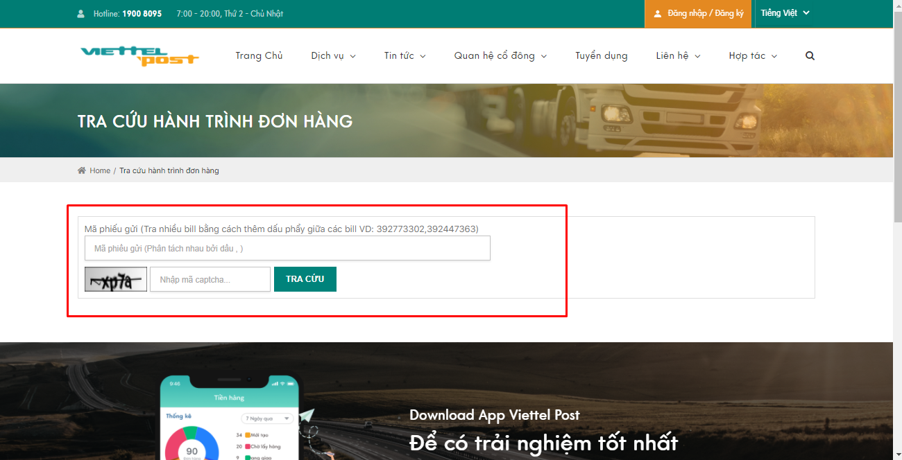 Kiểm tra vận đơn viettel post
