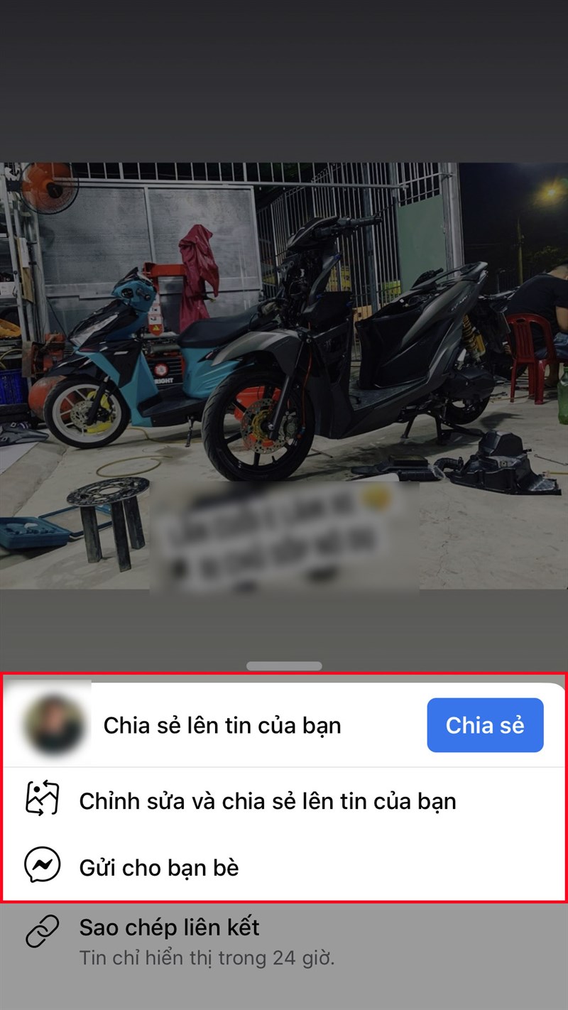 Chọn hình thức chia sẻ tin