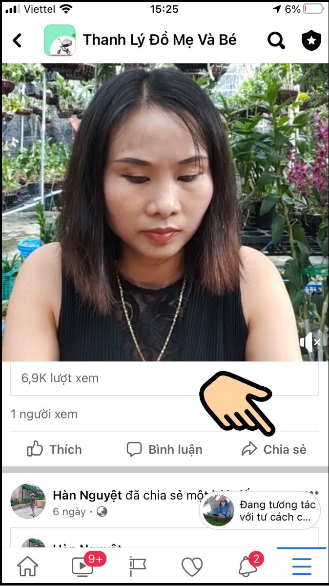 Bấm nút Chia sẻ