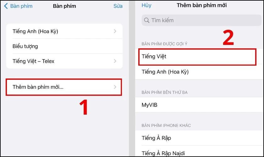 Nhấn chọn Thêm bàn phím mới