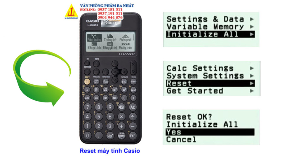 cách reset máy tính casio chuẩn nhanh chóng