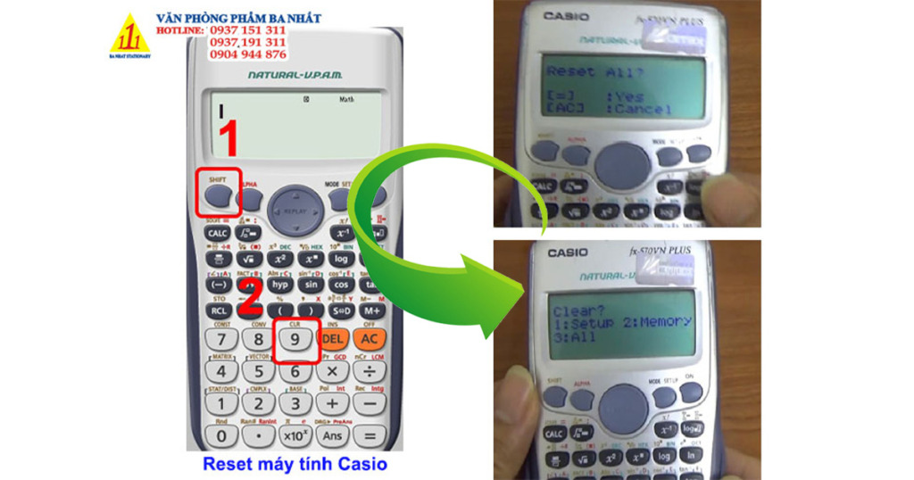 cách reset máy tính casio chuẩn nhanh chóng