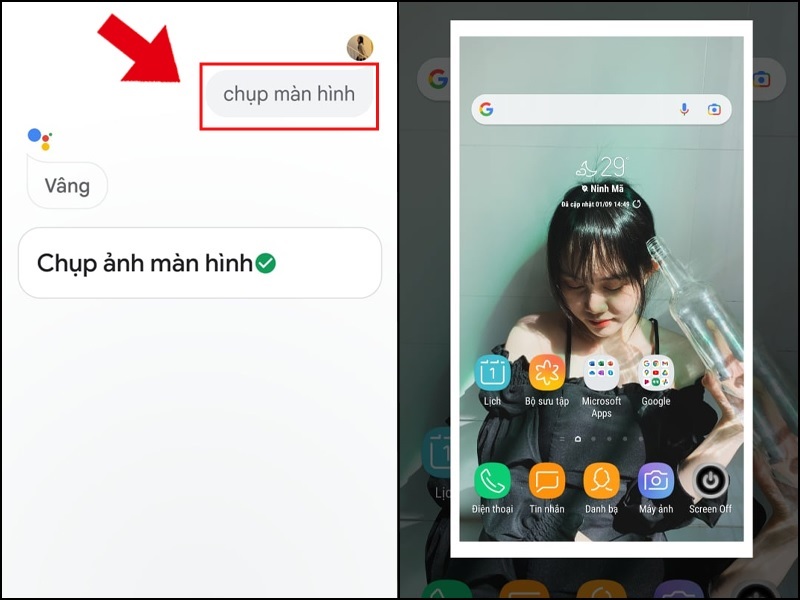 Hãy nói “Chụp màn hình” để trợ lý google chụp màn hình