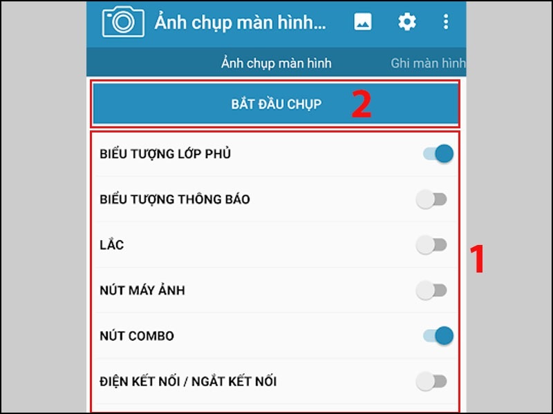 Bấm vào dòng chữ “Bắt đầu chụp”