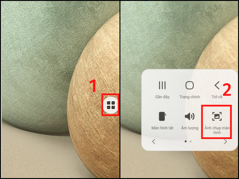 Chụp màn hình điện thoại Samsung sử dụng phím Home ảo