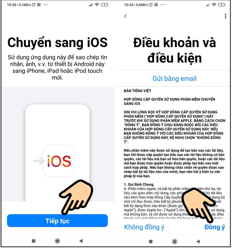 Mở ứng dụng Move to iOS