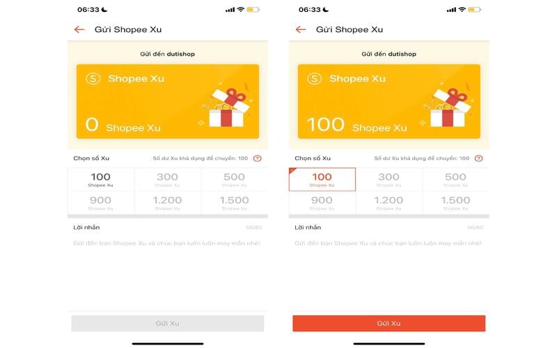 Cách chuyển xu Shopee