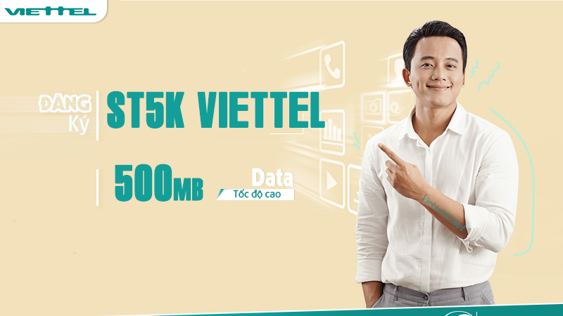 Đăng ký gói 4G ST5K Viettel 1 ngày 5k rẻ, nhanh, đơn giản