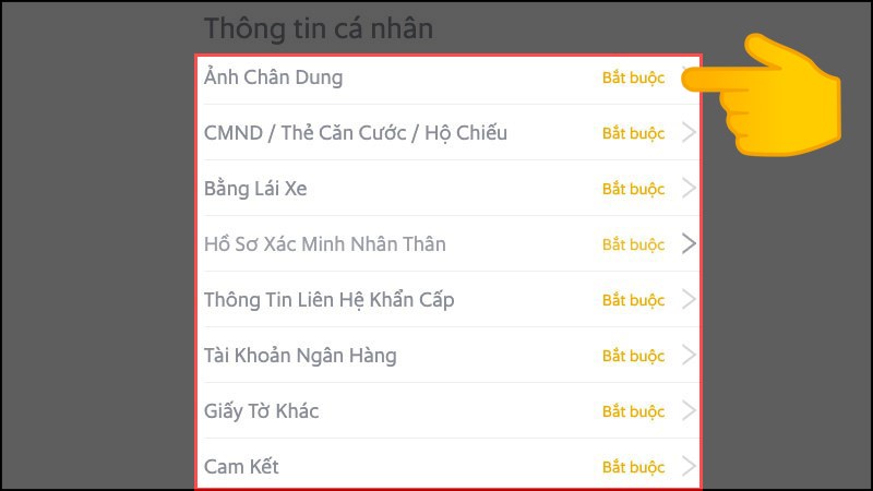 Hãy điền toàn bộ thông tin của bạn vào từng mục được yêu cầu