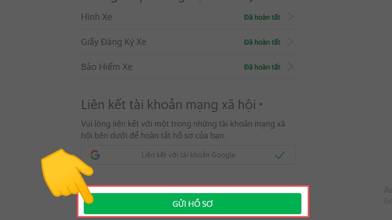 Kiểm tra lại có thiếu sót thông tin nào hay không, sau đó hãy chọn gửi hồ sơ