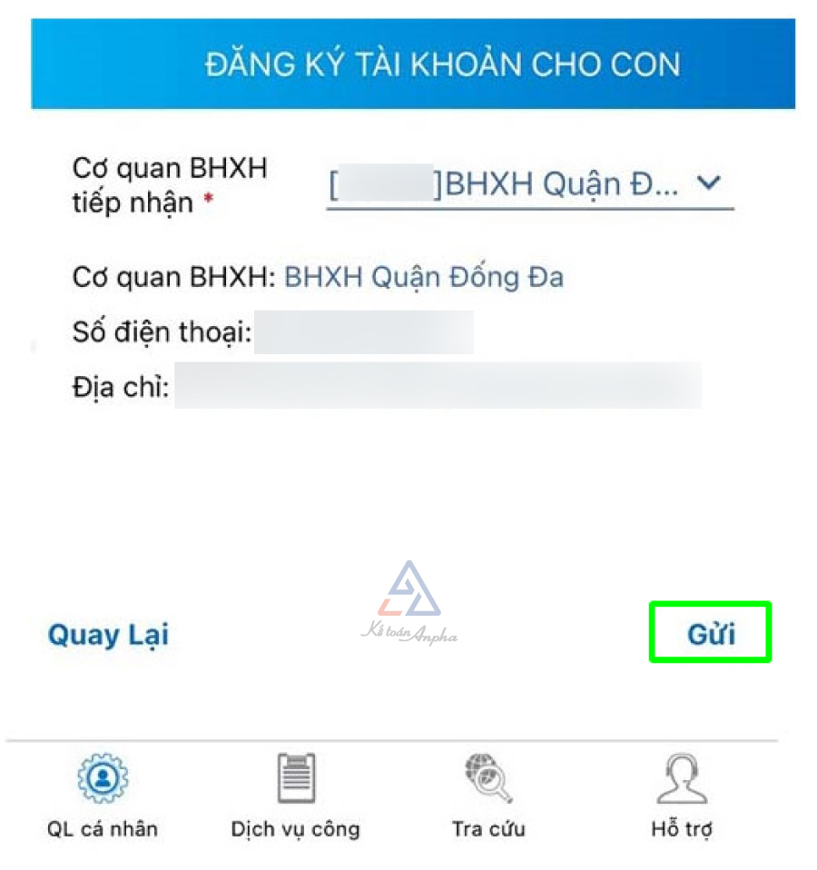 Cách cài đặt đăng ký tài khoản VssID cho con trên điện thoại