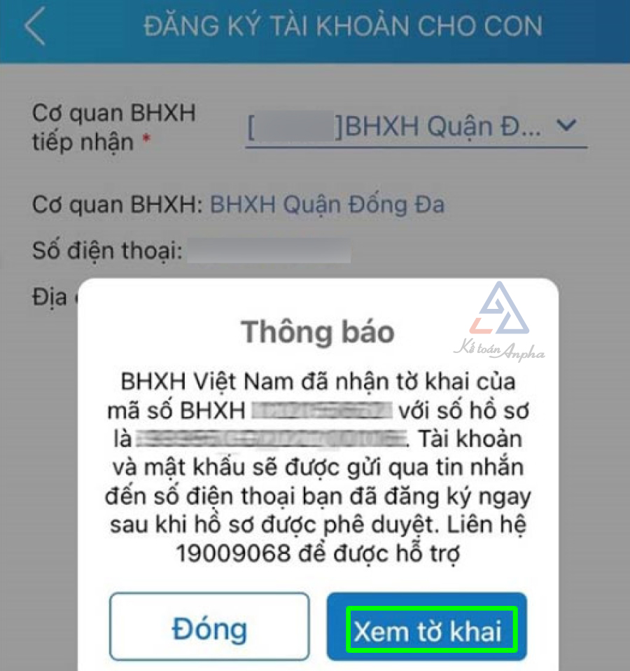 Cách cài đặt đăng ký tài khoản VssID cho con trên điện thoại