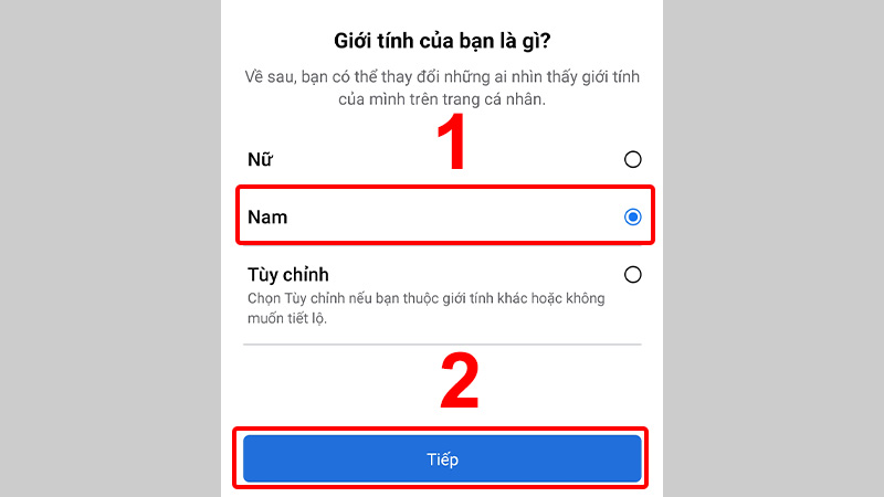 Lựa chọn Giới tính