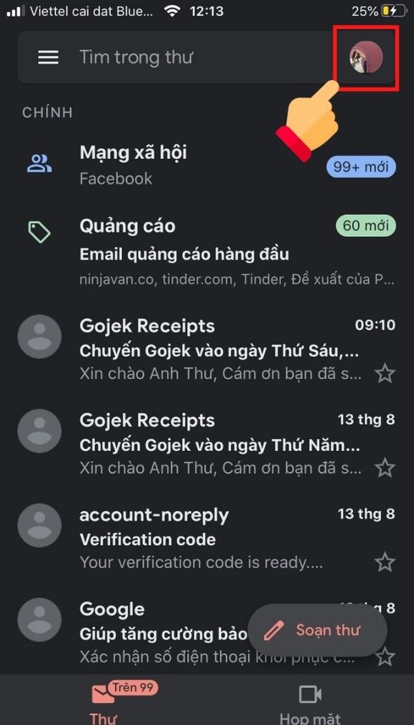 Cách thêm tài khoản gmail, đăng nhập nhiều tài khoản Gmail trên iPhone, Android