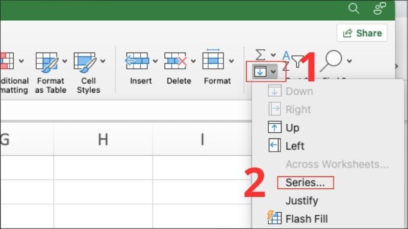 Công cụ Fill Series