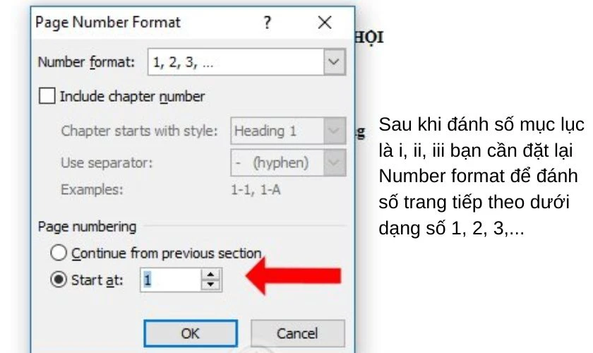 đặt lại phần Number format