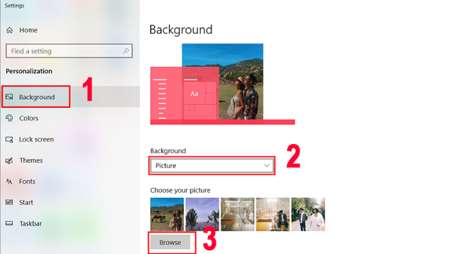 Cách đổi hình nền máy tính Dell trên win 10-2