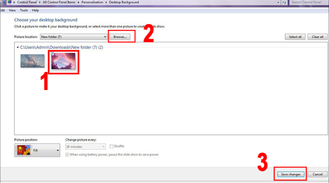 Cách đổi hình nền máy tính Dell trên win 7 -3