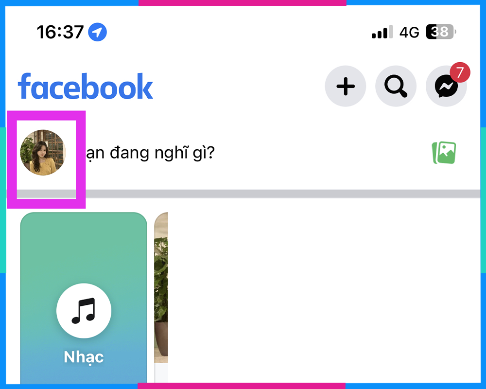 Cài avatar facebook mặc định điện thoại B2