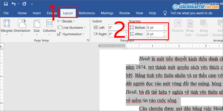 Nhập thông số giãn dòng mong muốn