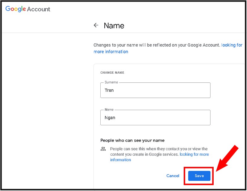 Chọn Manage Your Google Account