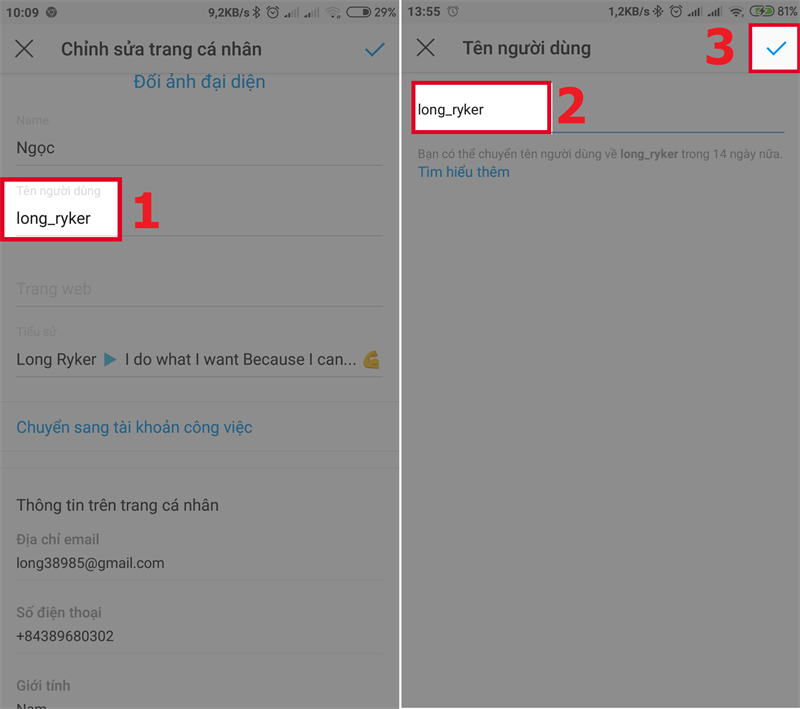 cách đổi tên instagram 3