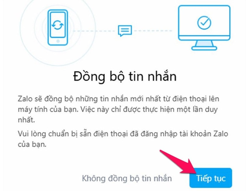 Đồng bộ tin nhắn ZALO