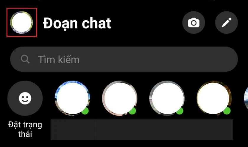 Chọn vào avatar Messenger