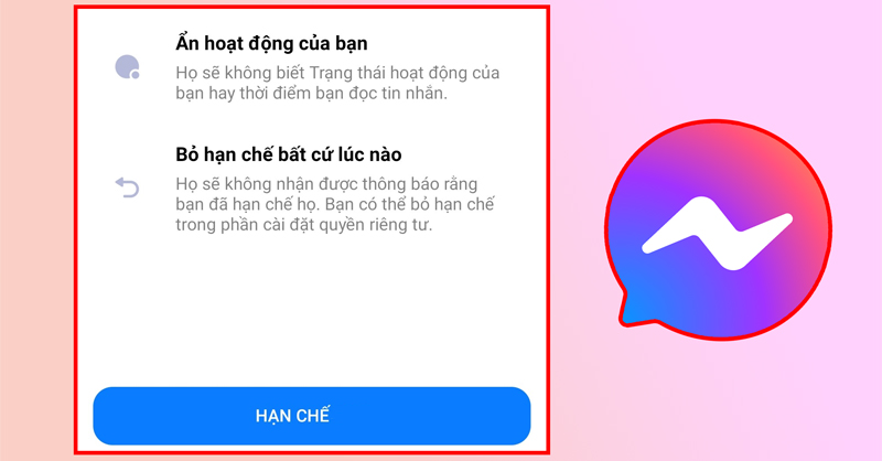 Hạn chế tin nhắn Messenger giúp giải quyết nỗi phiền phức