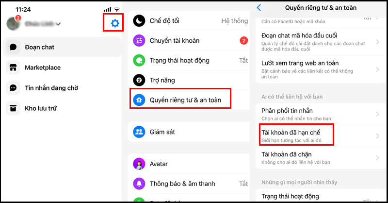 Cách tắt hạn chế tin nhắn Messenger trên điện thoại