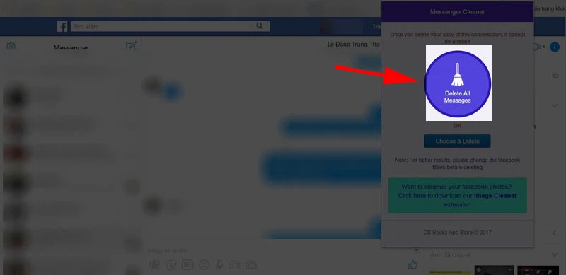 Bạn tích vào các cuộc hội thoại muốn xoá rồi nhấn “Delete Selected Messages” để hoàn tất.