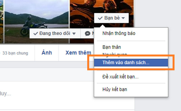 danh sách hạn chế trên facebook