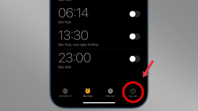 Vào ứng dụng Đồng hồ > Nhấn chọn tính năng Hẹn giờ