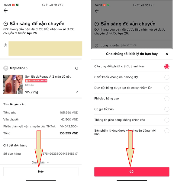 Hướng dẫn hủy đơn hàng trên TikTok