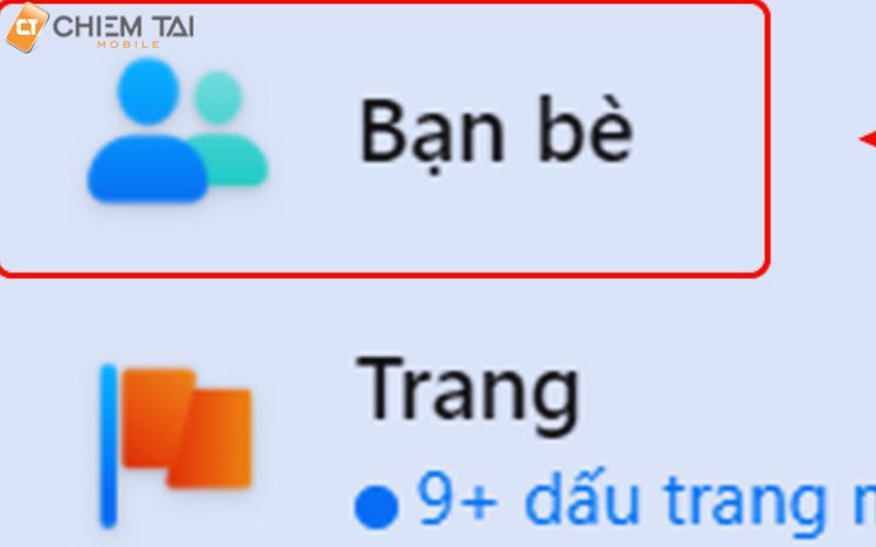 truy cập Facebook trên máy tính > tại thanh menu hãy chọn bạn bè