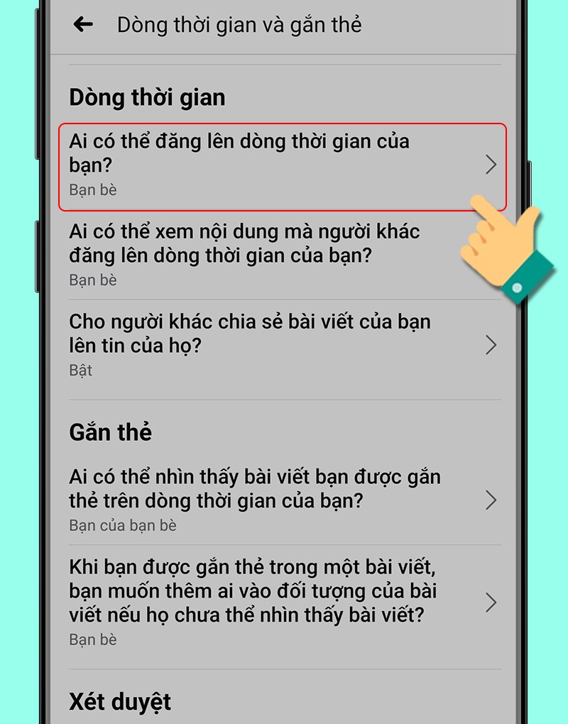 Vào Ai có thể đăng lên dòng thời gian của bạn