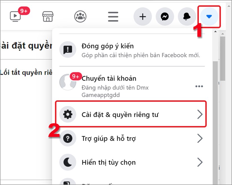 Cài đặt và quyền riêng tư